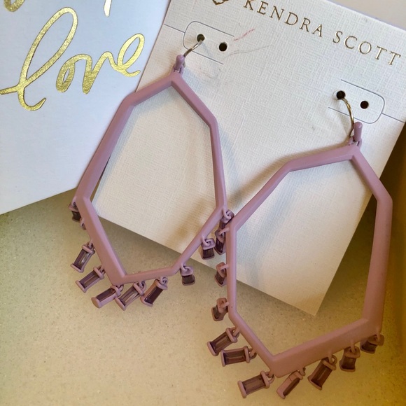 NWT Kendra Scott RARE & Retired Thomas Earrings Lilac Perfectly FABULOUS! - Picture 8 of 10